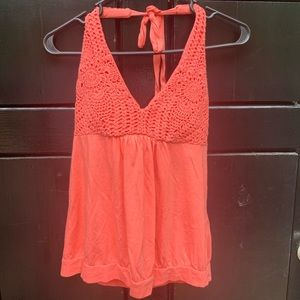 VS Coral Crochet halter top